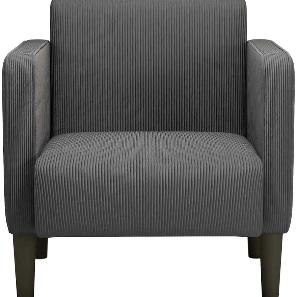 vidaXL Fauteuil met armleuningen 54 cm corduroy stof donkergrijs