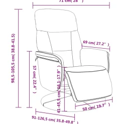 vidaXL Fauteuil met voetensteun verstelbaar fluweel crèmekleurig