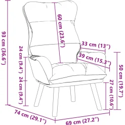vidaXL Fauteuil Turquoise 69 x 74 x 93 cm Fluweel
