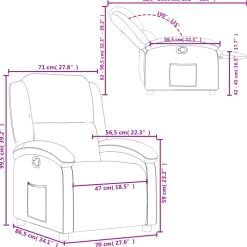 vidaXL Fauteuil verstelbaar stof lichtgrijs
