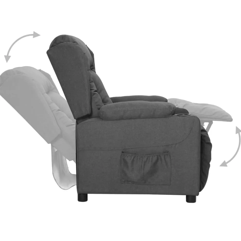 vidaXL Fauteuil verstelbaar stof donkergrijs