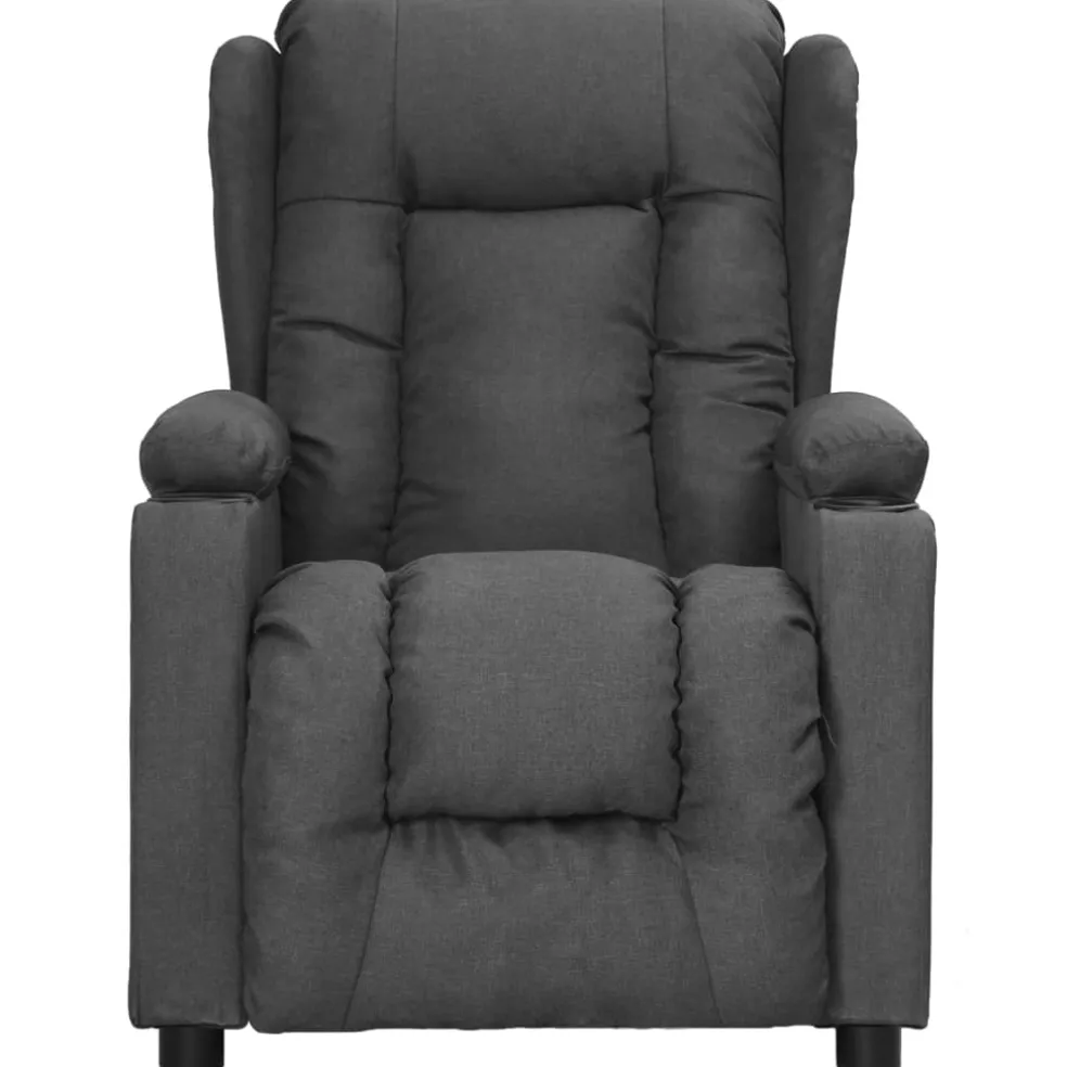 vidaXL Fauteuil verstelbaar stof donkergrijs