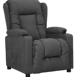vidaXL Fauteuil verstelbaar stof donkergrijs