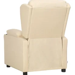vidaXL Fauteuil verstelbaar stof crèmekleurig