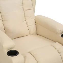 vidaXL Fauteuil verstelbaar stof crèmekleurig