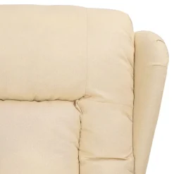vidaXL Fauteuil verstelbaar stof crèmekleurig