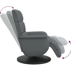 vidaXL Fauteuil verstelbaar met voetensteun kunstleer grijs
