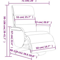 vidaXL Fauteuil verstelbaar met voetensteun kunstleer grijs