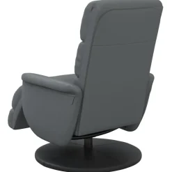 vidaXL Fauteuil verstelbaar met voetensteun kunstleer grijs