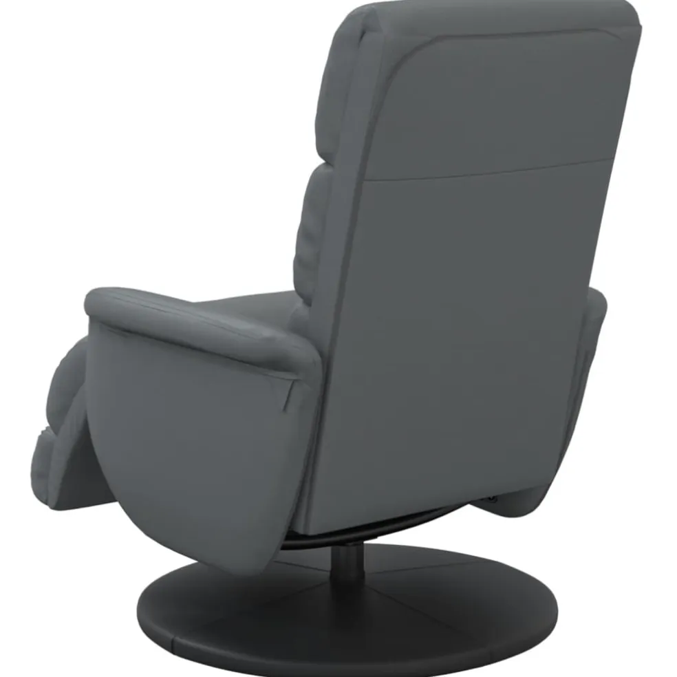 vidaXL Fauteuil verstelbaar met voetensteun kunstleer grijs