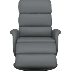 vidaXL Fauteuil verstelbaar met voetensteun kunstleer grijs