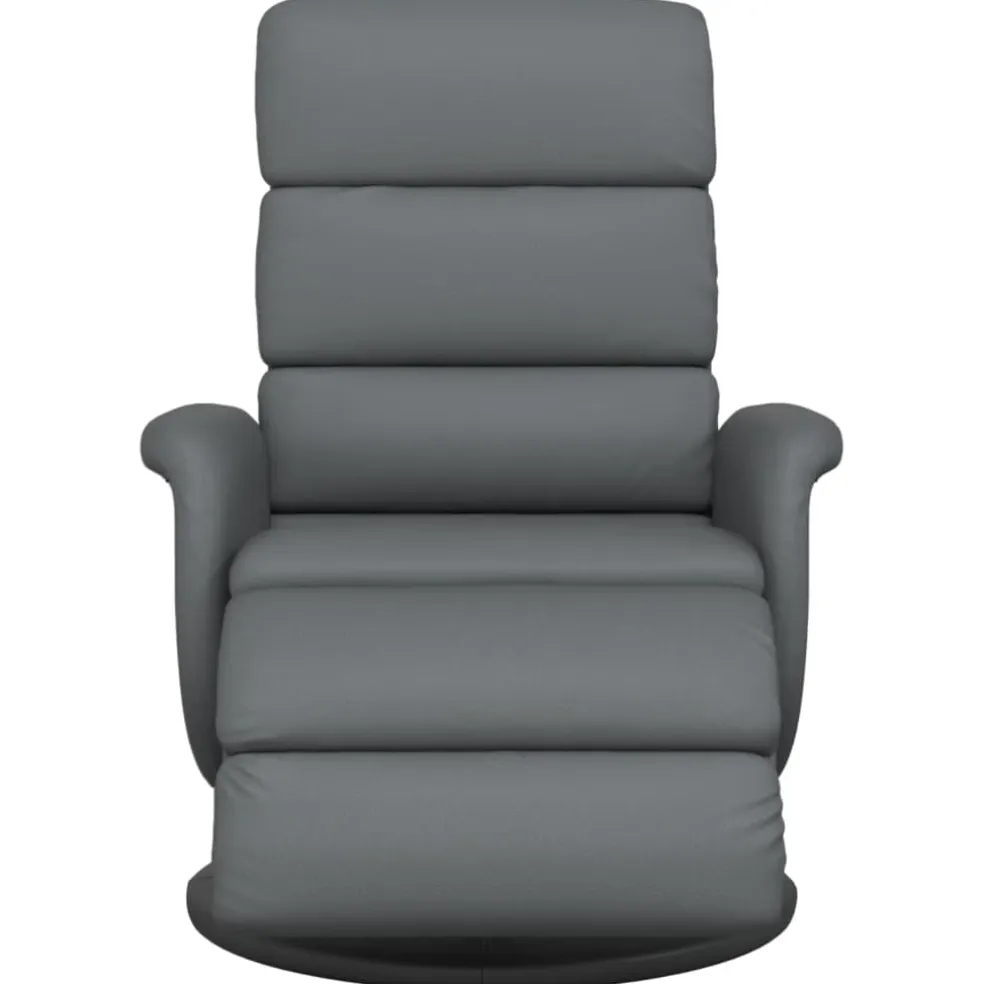 vidaXL Fauteuil verstelbaar met voetensteun kunstleer grijs