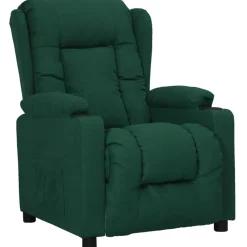 vidaXL Fauteuil verstelbaar stof donkergroen