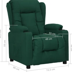 vidaXL Fauteuil verstelbaar stof donkergroen