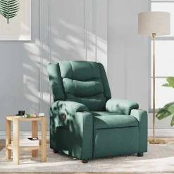 vidaXL Fauteuil verstelbaar stof donkergroen