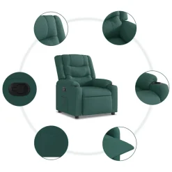 vidaXL Fauteuil verstelbaar stof donkergroen