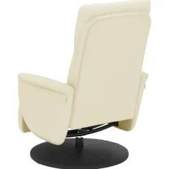 vidaXL Fauteuil verstelbaar met voetensteun kunstleer crèmekleurig
