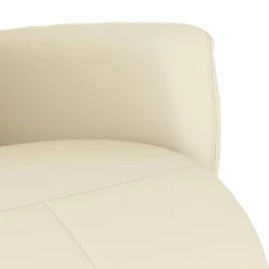 vidaXL Fauteuil verstelbaar met voetensteun kunstleer crèmekleurig