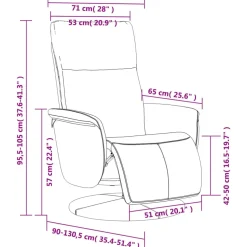 vidaXL Fauteuil verstelbaar met voetensteun kunstleer crèmekleurig
