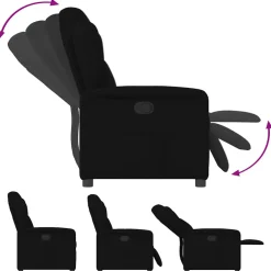 vidaXL Fauteuil verstelbaar stof zwart