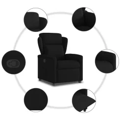 vidaXL Fauteuil verstelbaar stof zwart