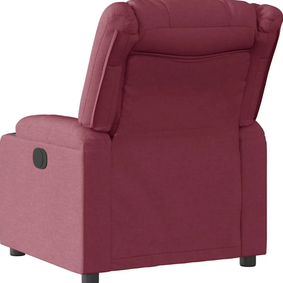 vidaXL Fauteuil verstelbaar elektrisch stof wijnrood