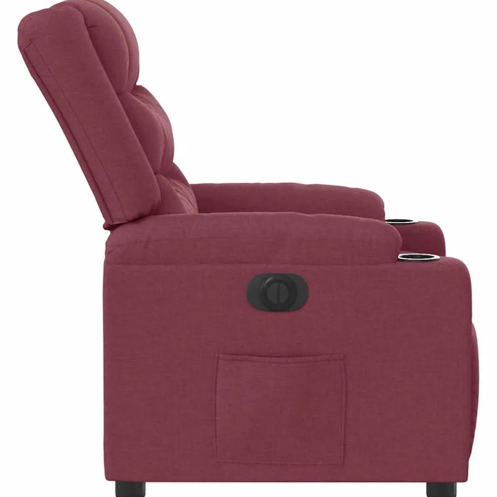 vidaXL Fauteuil verstelbaar elektrisch stof wijnrood
