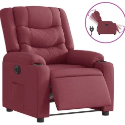 vidaXL Fauteuil verstelbaar elektrisch stof wijnrood