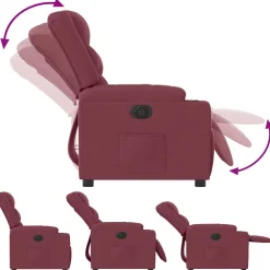 vidaXL Fauteuil verstelbaar elektrisch stof wijnrood
