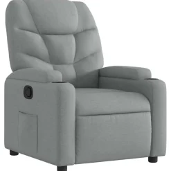 vidaXL Fauteuil verstelbaar stof lichtgrijs