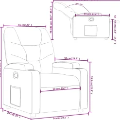 vidaXL Fauteuil verstelbaar stof lichtgrijs