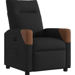 vidaXL Fauteuil verstelbaar elektrisch stof zwart
