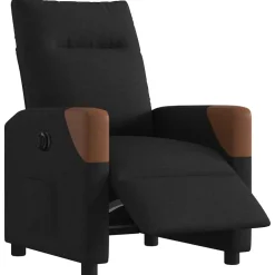 vidaXL Fauteuil verstelbaar elektrisch stof zwart