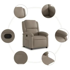 vidaXL Fauteuil verstelbaar kunstleer cappuccinokleurig