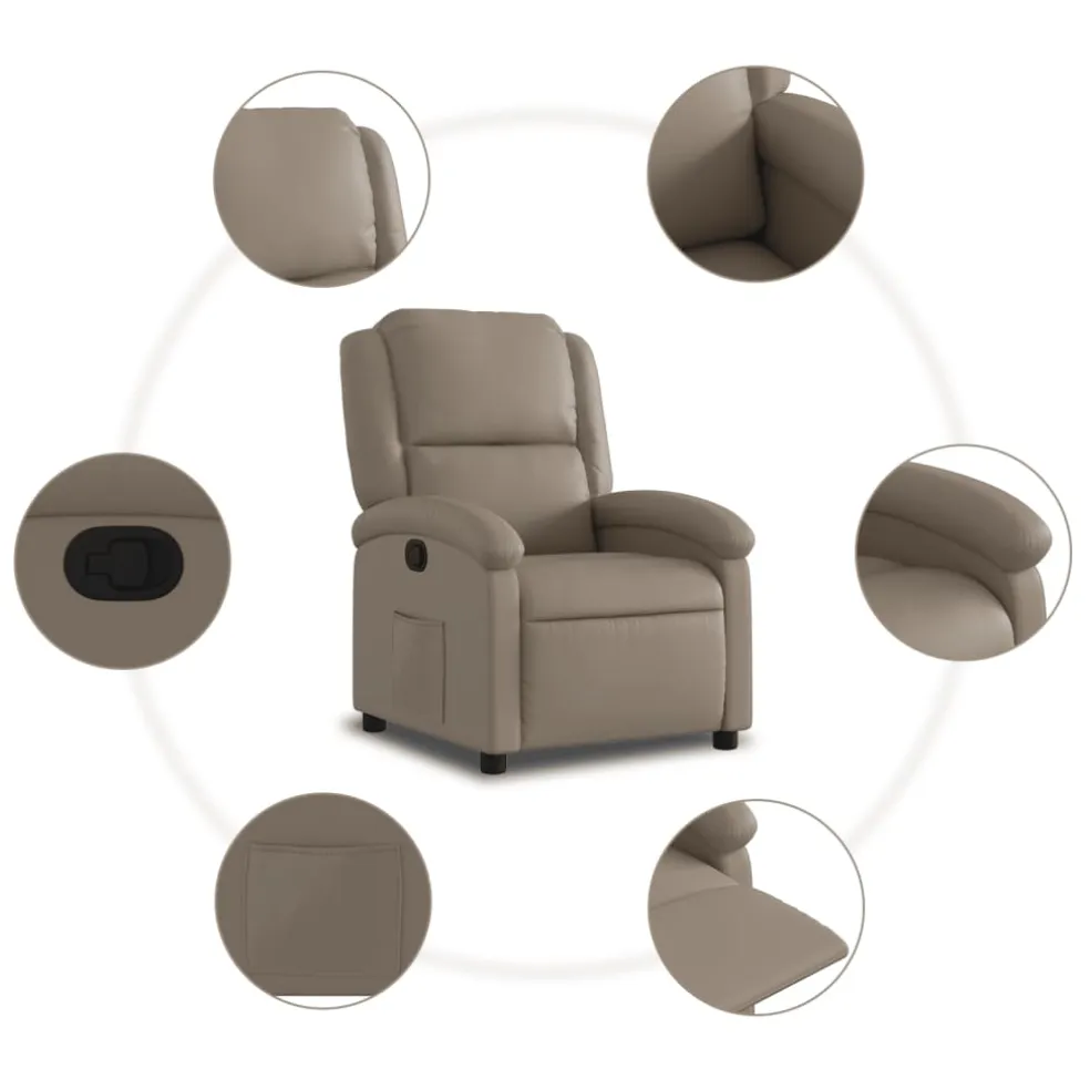 vidaXL Fauteuil verstelbaar kunstleer cappuccinokleurig