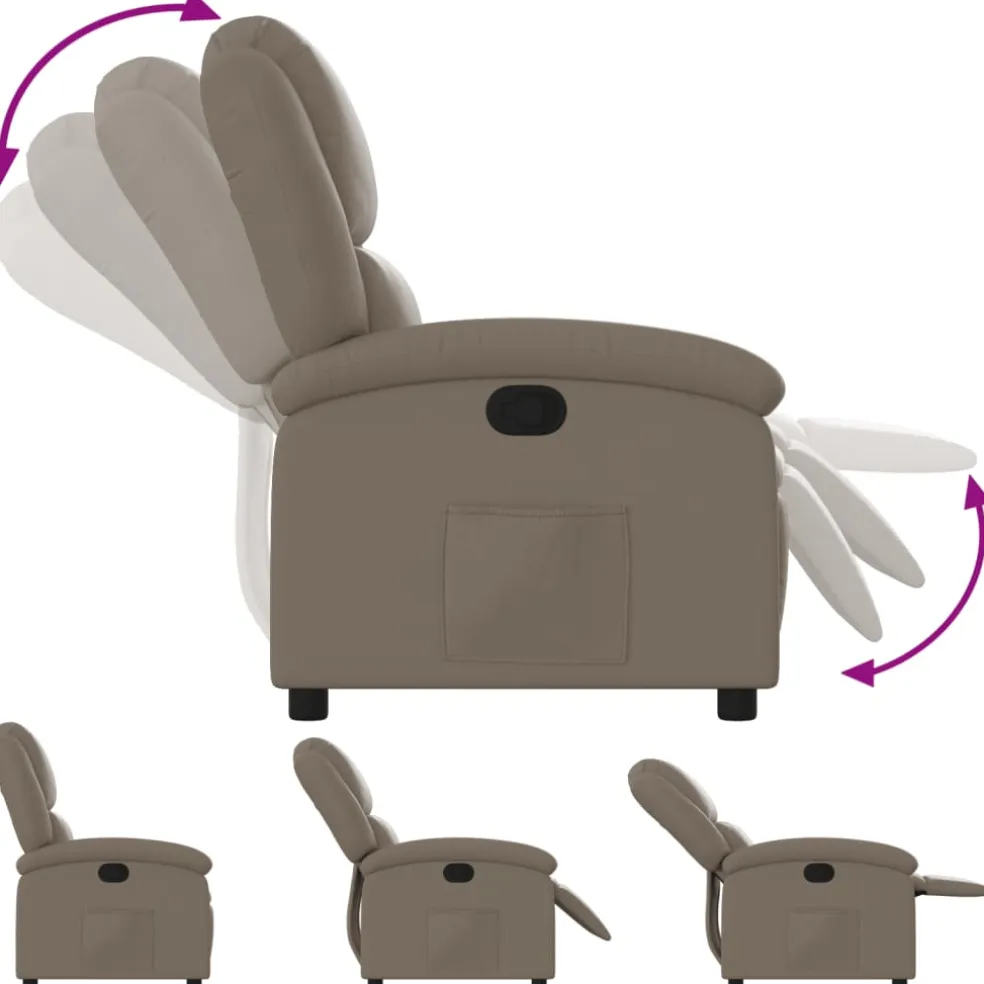 vidaXL Fauteuil verstelbaar kunstleer cappuccinokleurig