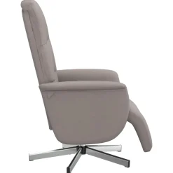 vidaXL Fauteuil verstelbaar met voetensteun stof taupe