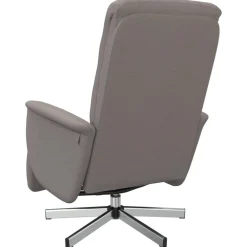 vidaXL Fauteuil verstelbaar met voetensteun stof taupe