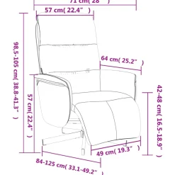 vidaXL Fauteuil verstelbaar met voetensteun stof taupe