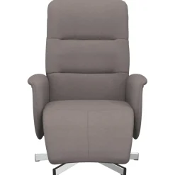 vidaXL Fauteuil verstelbaar met voetensteun stof taupe