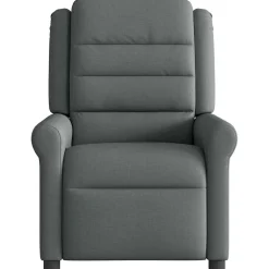 vidaXL Fauteuil verstelbaar stof donkergrijs