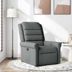 vidaXL Fauteuil verstelbaar stof donkergrijs