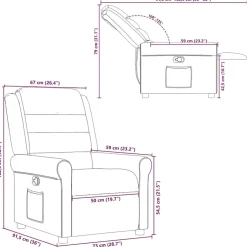 vidaXL Fauteuil verstelbaar stof donkergrijs
