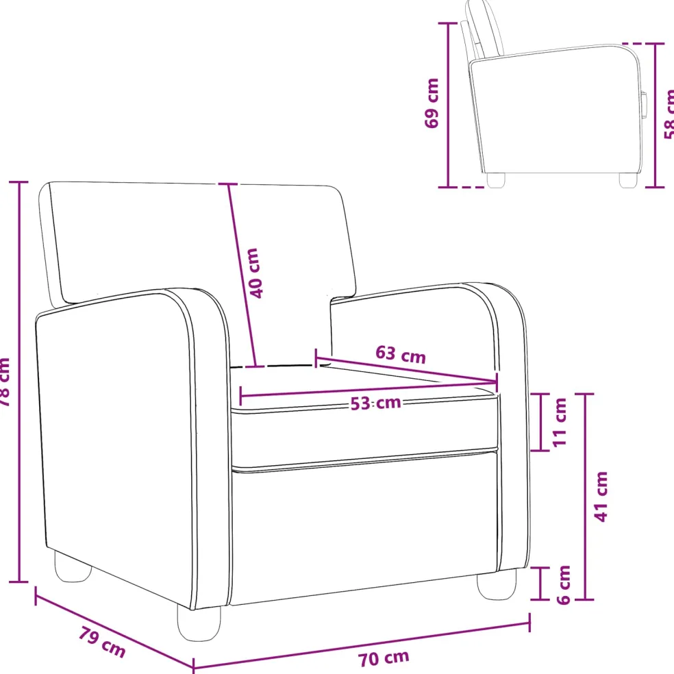 vidaXL Fauteuil Wijnrood Kunstleer