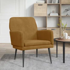vidaXL Fauteuil 62x79x79 cm fluweel bruin