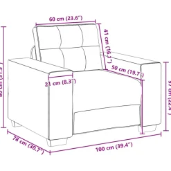 vidaXL Fauteuil 100x78x80 cm fluweel donkergrijs
