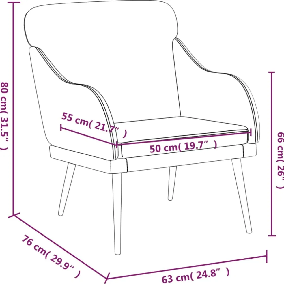 vidaXL Fauteuil 63x76x80 cm kunstleer grijs