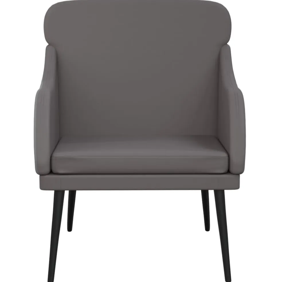vidaXL Fauteuil 63x76x80 cm kunstleer grijs