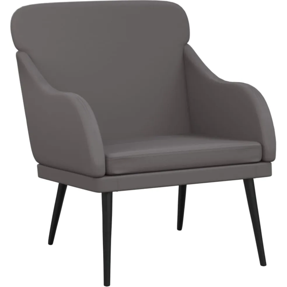 vidaXL Fauteuil 63x76x80 cm kunstleer grijs