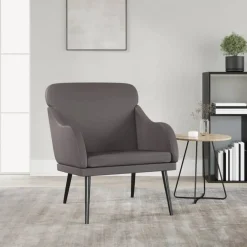 vidaXL Fauteuil 63x76x80 cm kunstleer grijs